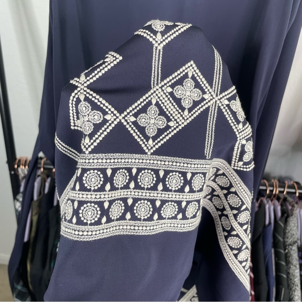 Tory Burch Navy Reena Wrap Dress - Picture 6 of 7